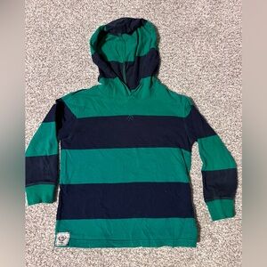 Chaps Green and Black Hooded Long Sleeve Shirt